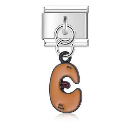 Playful Monster Alphabet Dangle Italian Charms A–Z — Colourful Kawaii Monster Letter Dangle Links