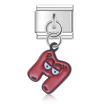 The Playful Monster Alphabet Dangle Charm in Silver