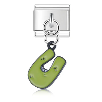 The Playful Monster Alphabet Dangle Charm in Silver