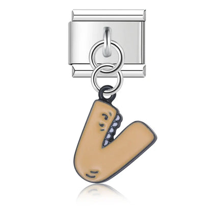 The Playful Monster Alphabet Dangle Charm in Silver