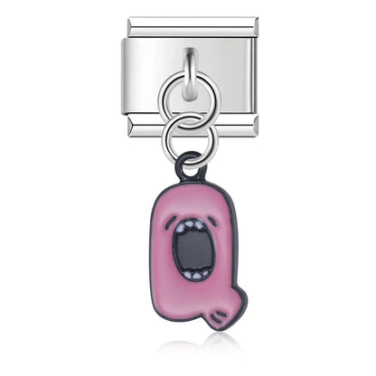 The Playful Monster Alphabet Dangle Charm in Silver