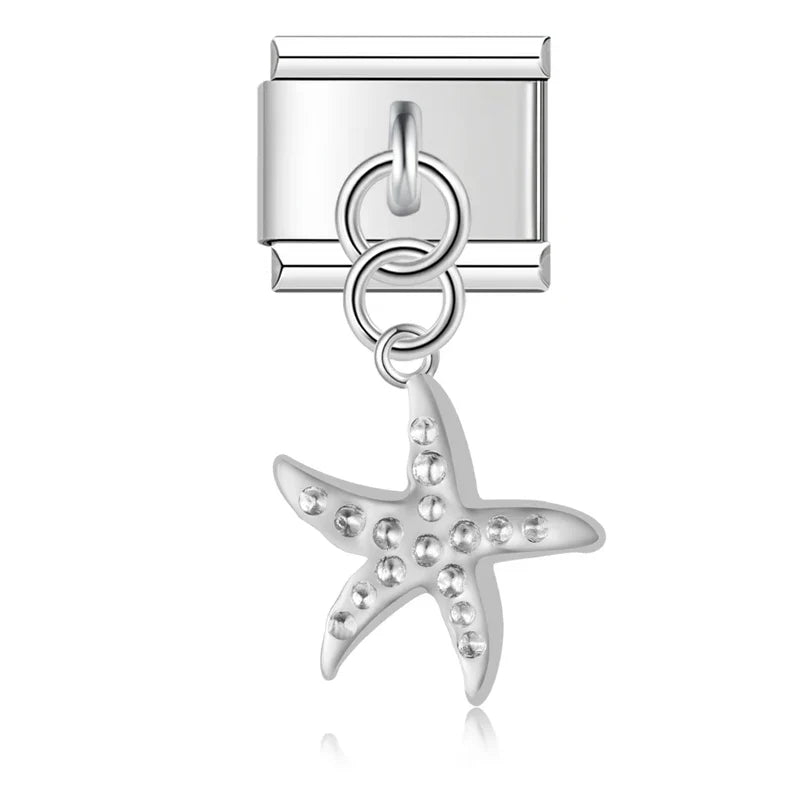 Classic Silver Silhouette & Symbol Dangle Charm
