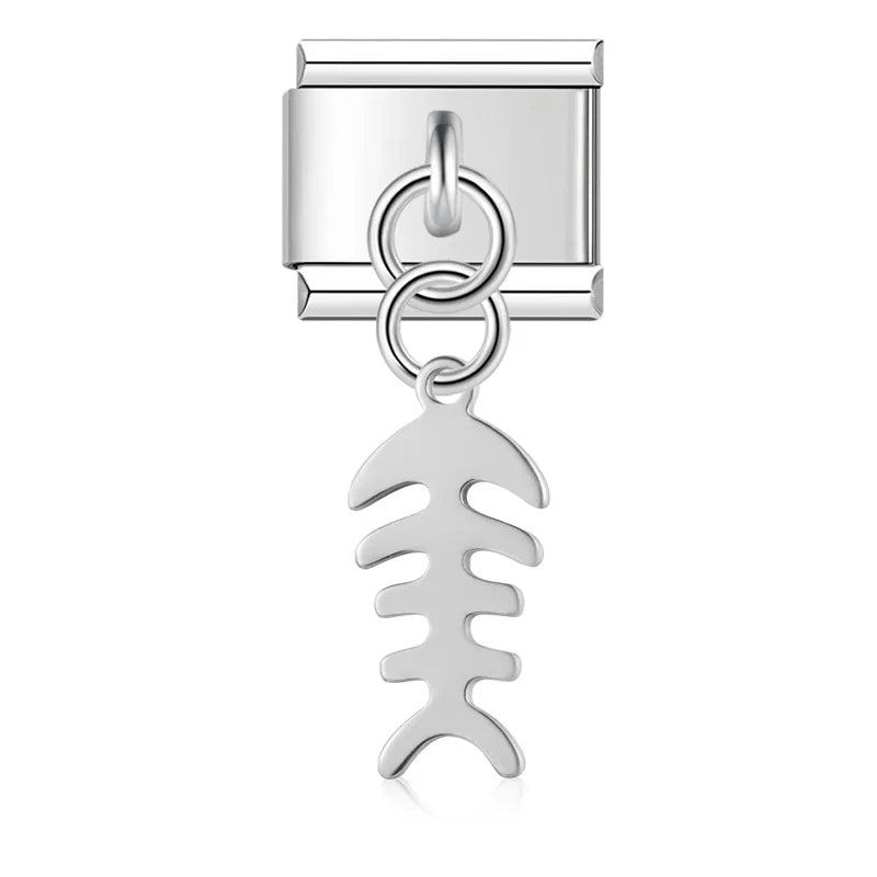 Classic Silver Silhouette & Symbol Dangle Charm
