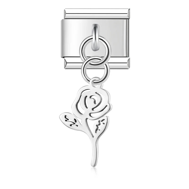 Classic Silver Silhouette & Symbol Dangle Charm