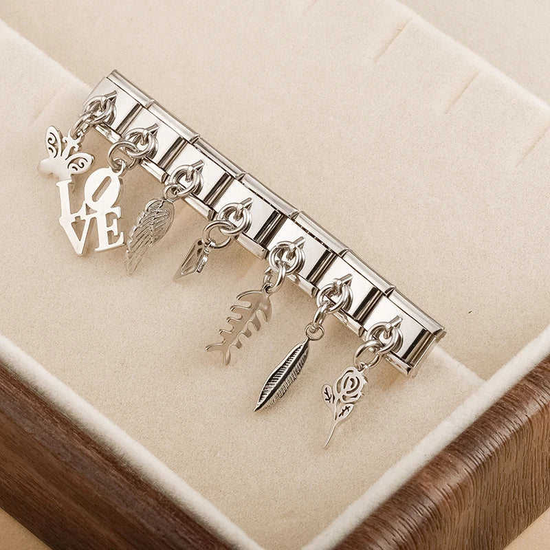 Classic Silver Silhouette & Symbol Dangle Charm