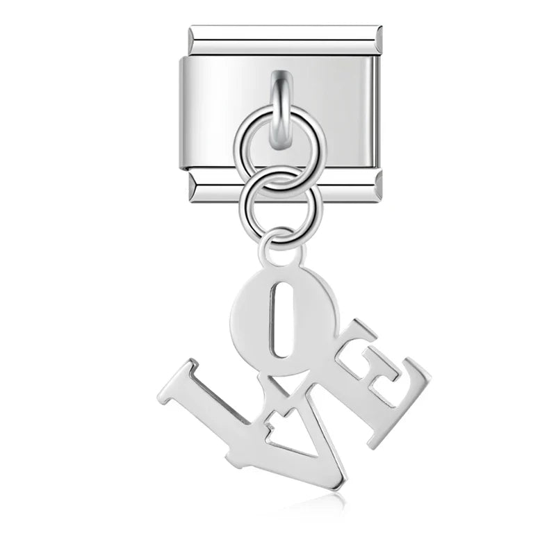 Classic Silver Silhouette & Symbol Dangle Charm