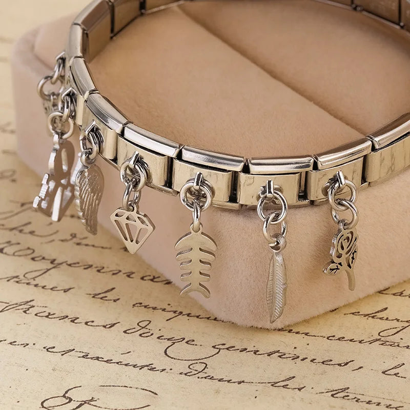 Classic Silver Silhouette & Symbol Dangle Charm