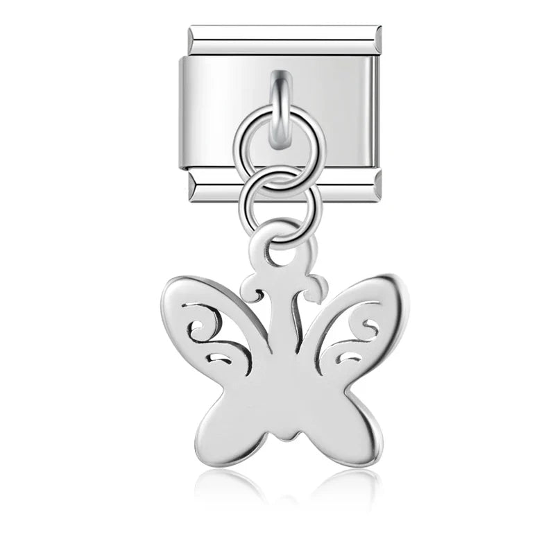 Classic Silver Silhouette & Symbol Dangle Charm