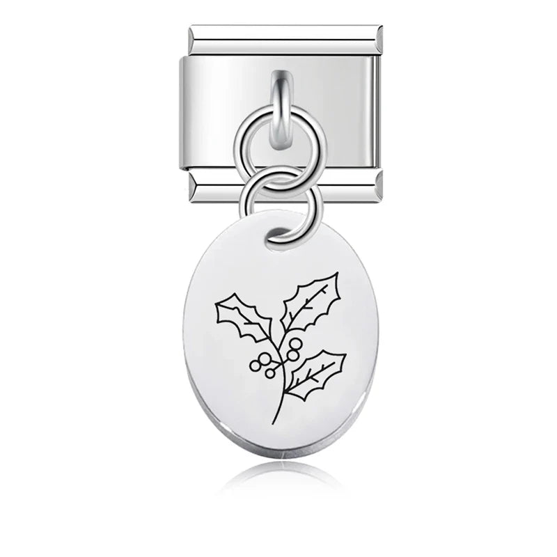 Ellipse Flower Italian Charms Links DJ008