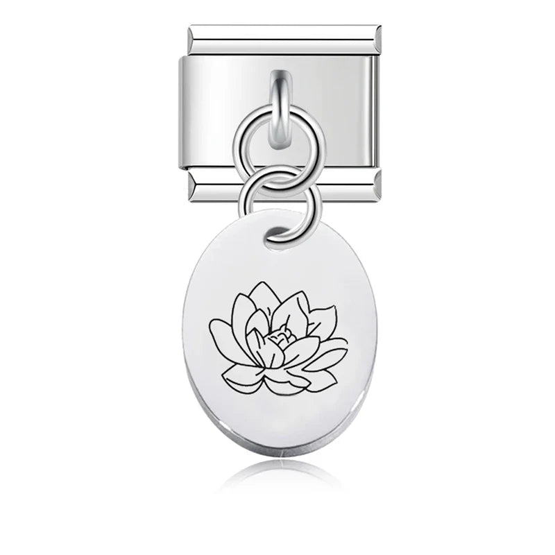 Ellipse Flower Italian Charms Links DJ008