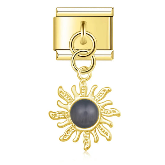 Sun Dangle Charms silver&gold