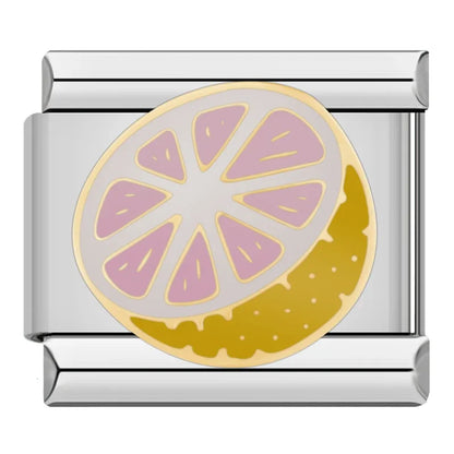 Fruit & Botanical Italian Charms — Strawberry, Orange, Cherry, Pear, Apple & Lemon Links