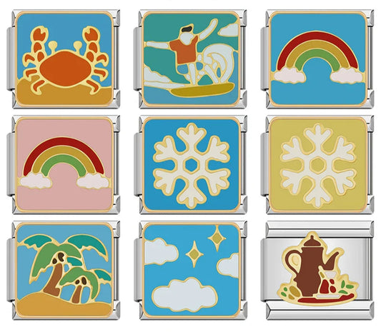 Heart Girls Boy Cat Star Charms Italian Links DJ1242