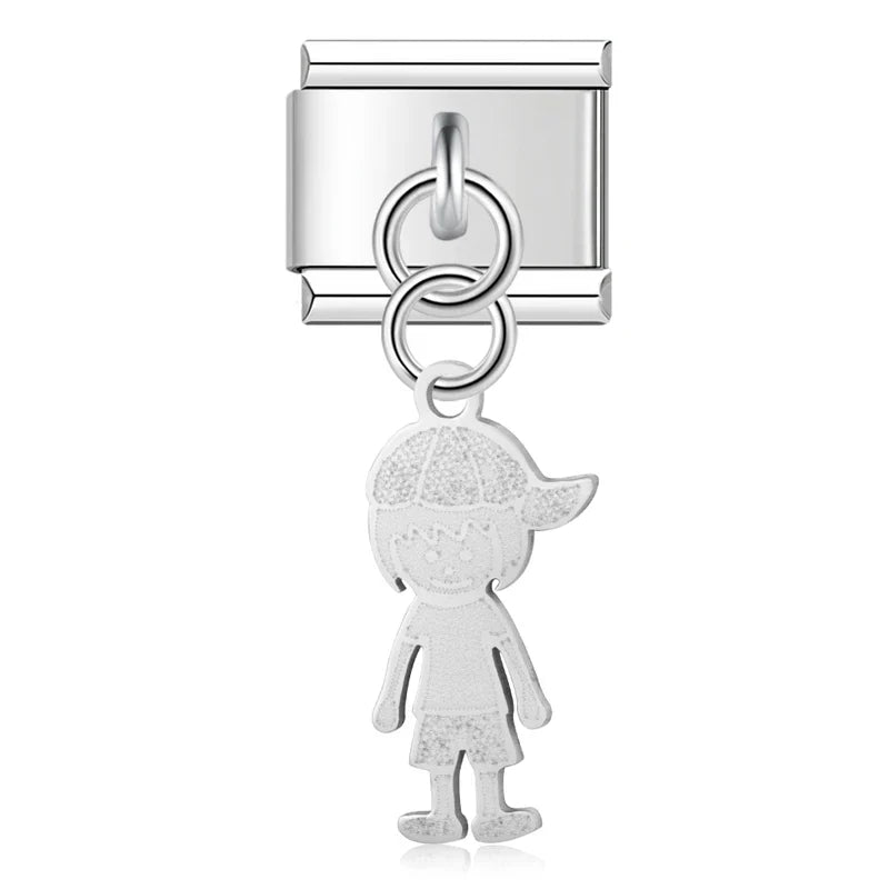 Heart Girls Boy Cat Star Charms Italian Links DJ1231