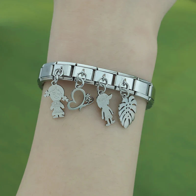 Heart Girls Boy Cat Star Charms Italian Links DJ1231