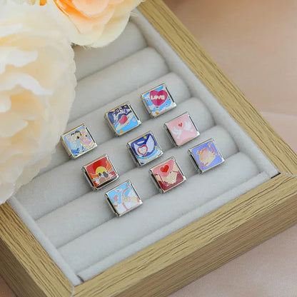 Romantic Love Story & Couples Italian Charms — Romance Scene Bracelet Links