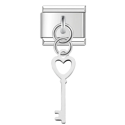 Love MOM Heart Key Bees Snow silver chams