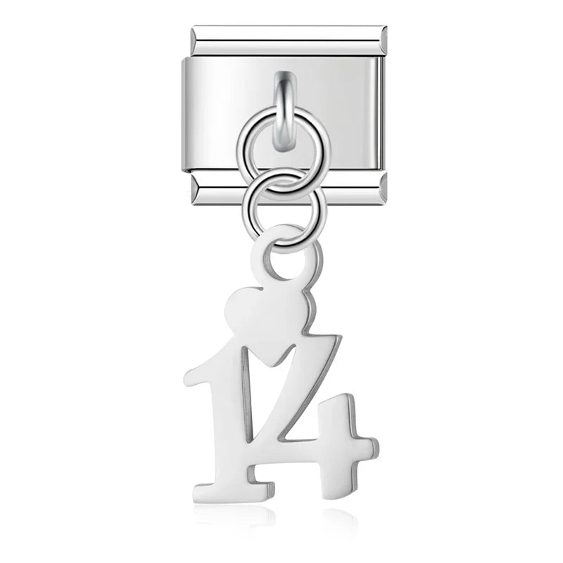 Lucky Numbers silver charms