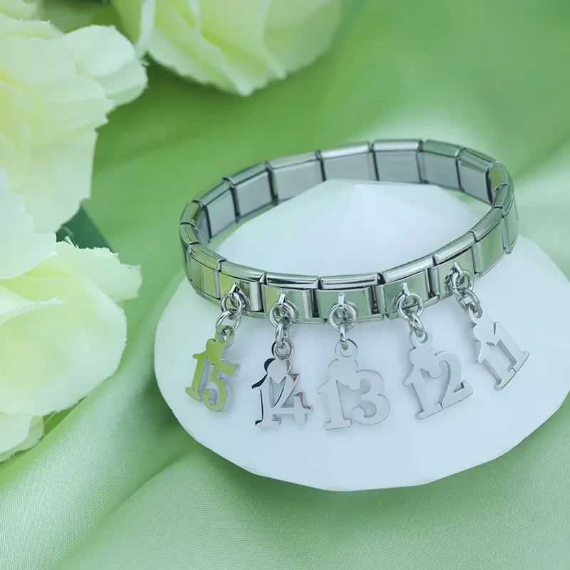 Lucky Numbers silver charms