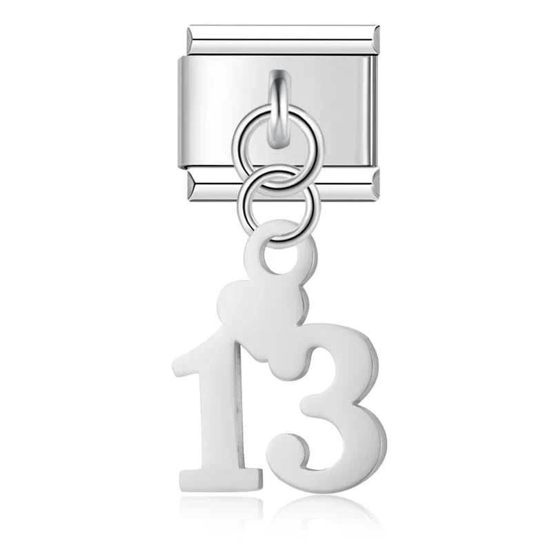 Lucky Numbers silver charms