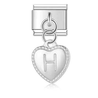 Elegant Heart Letter Dangle Charms