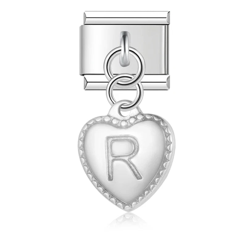 Elegant Heart Letters Dangle Charms