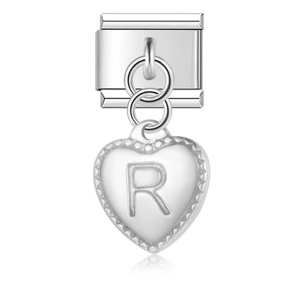 Elegant Heart Letter Dangle Charms
