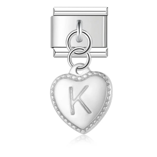 Elegant Heart Letters Dangle Charms