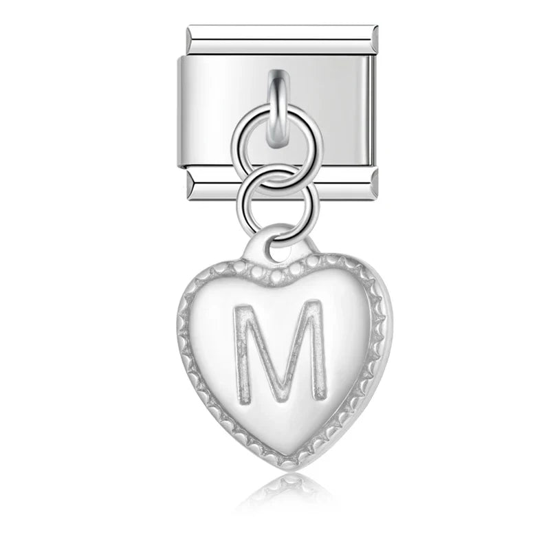 Elegant Heart Letters Dangle Charms