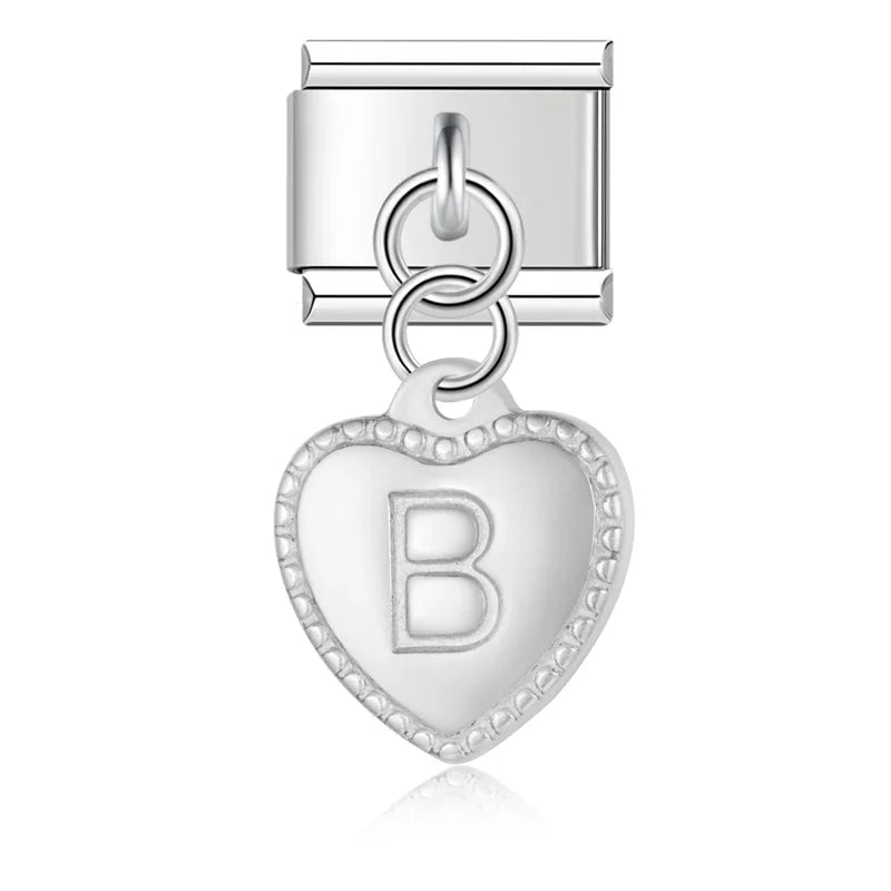 Elegant Heart Letters Dangle Charms