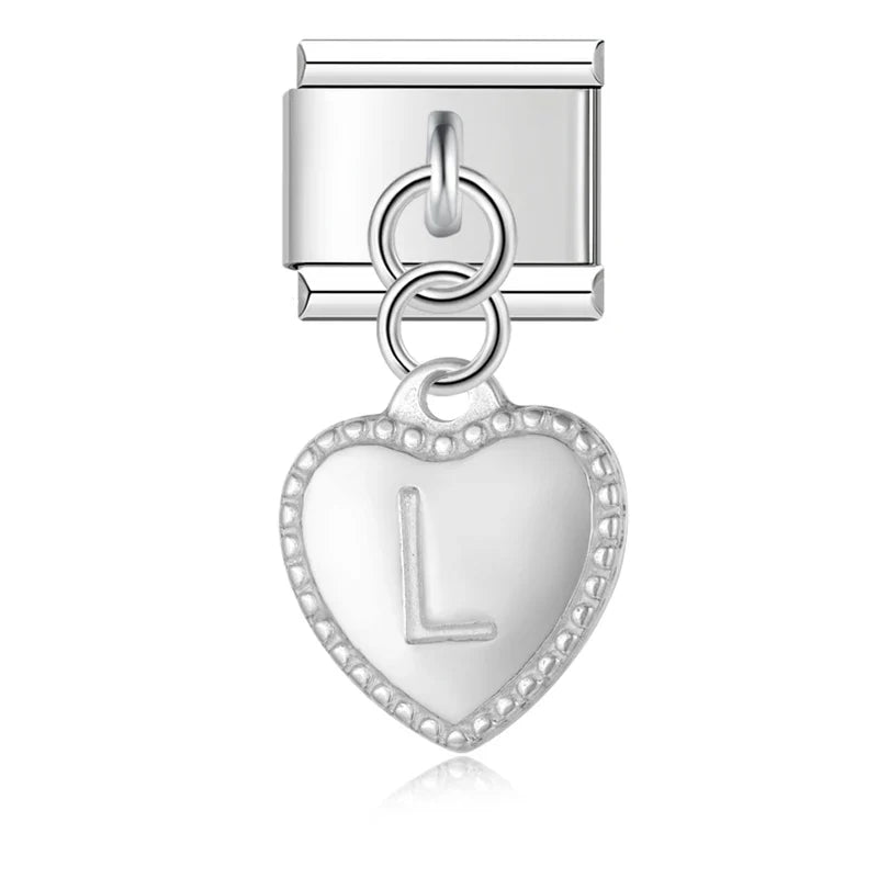 Elegant Heart Letters Dangle Charms