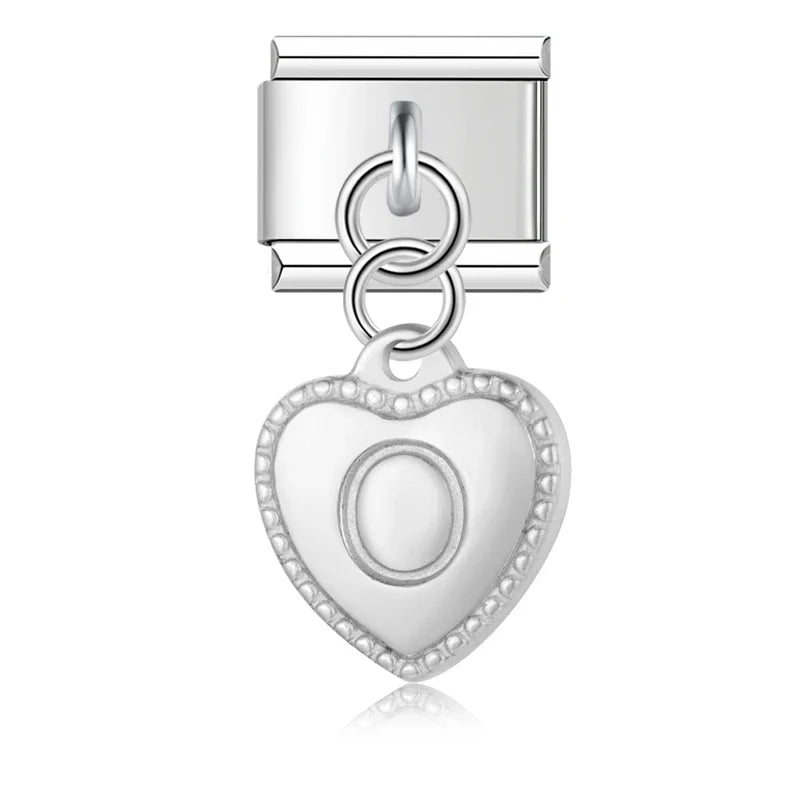 Elegant Heart Letters Dangle Charms