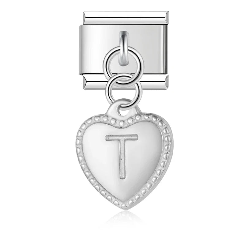 Elegant Heart Letters Dangle Charms