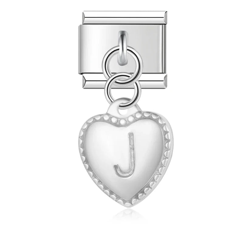 Elegant Heart Letters Dangle Charms