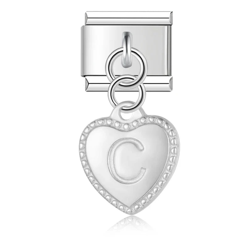 Elegant Heart Letters Dangle Charms