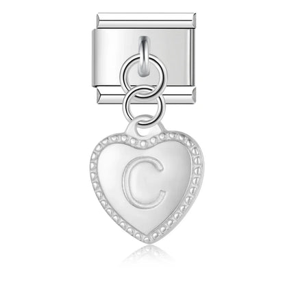 Elegant Heart Letter Dangle Charms