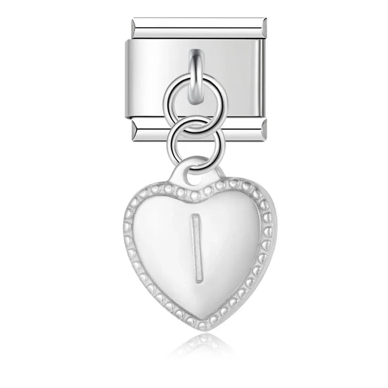 Elegant Heart Letters Dangle Charms