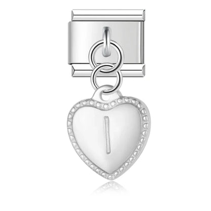Elegant Heart Letter Dangle Charms