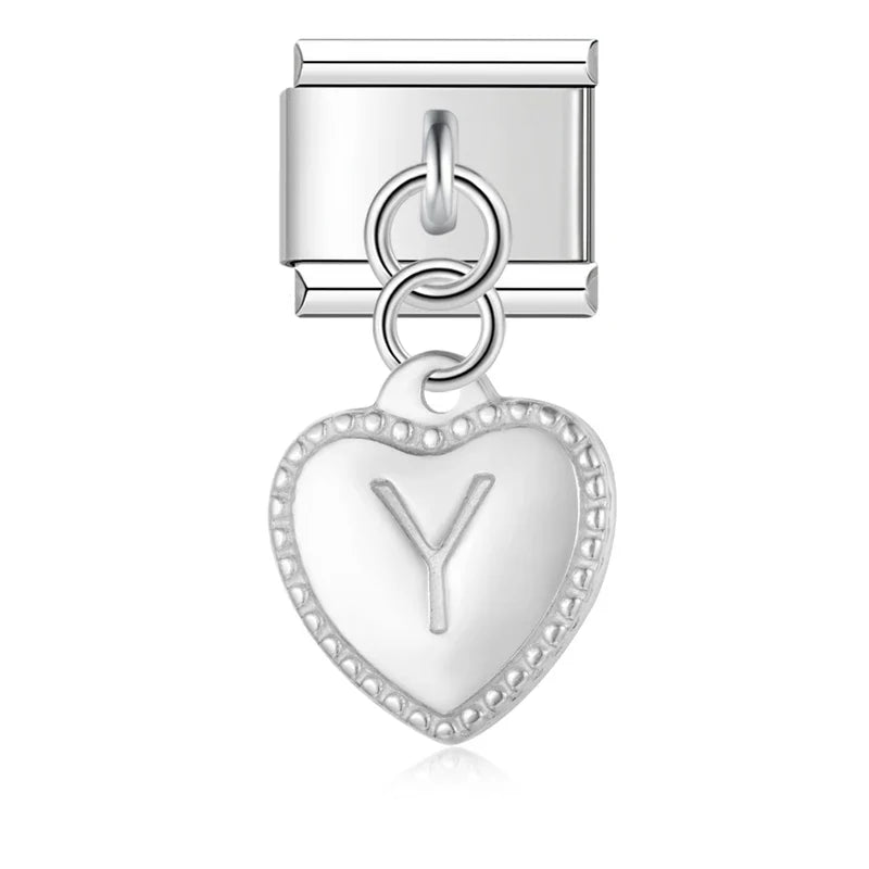 Elegant Heart Letters Dangle Charms