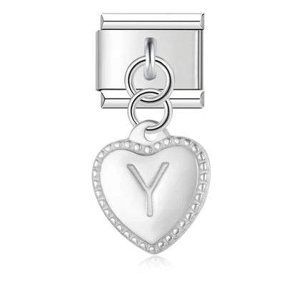 Elegant Heart Letter Dangle Charms