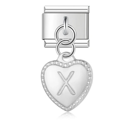 Elegant Heart Letter Dangle Charms