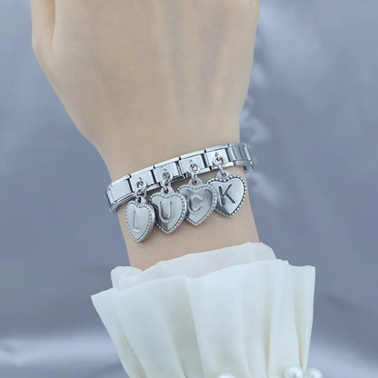 Elegant Heart Letter Dangle Charms