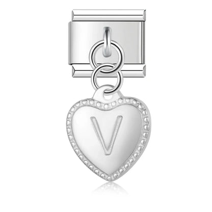 Elegant Heart Letter Dangle Charms