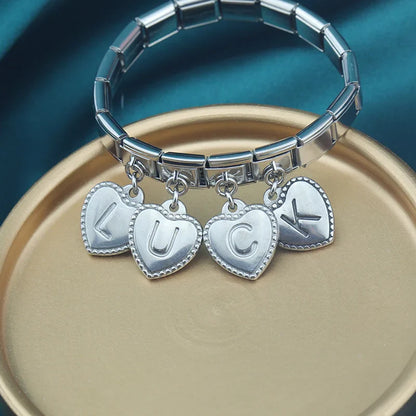 Elegant Heart Letter Dangle Charms