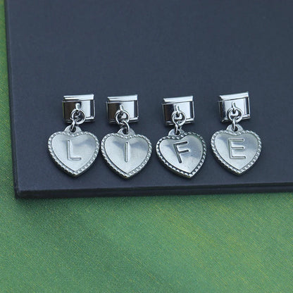 Elegant Heart Letter Dangle Charms