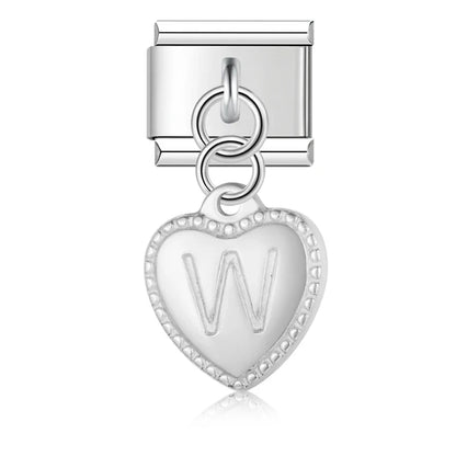 Elegant Heart Letter Dangle Charms