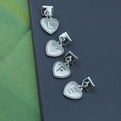 Elegant Heart Letter Dangle Charms