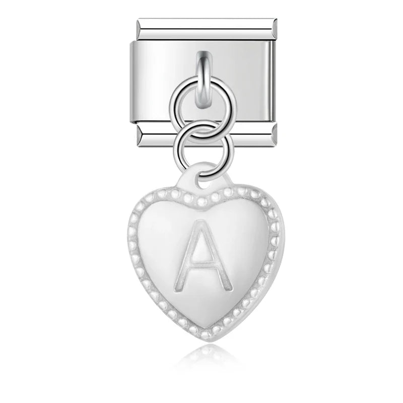 Elegant Heart Letters Dangle Charms