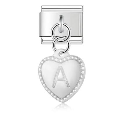 Elegant Heart Letter Dangle Charms