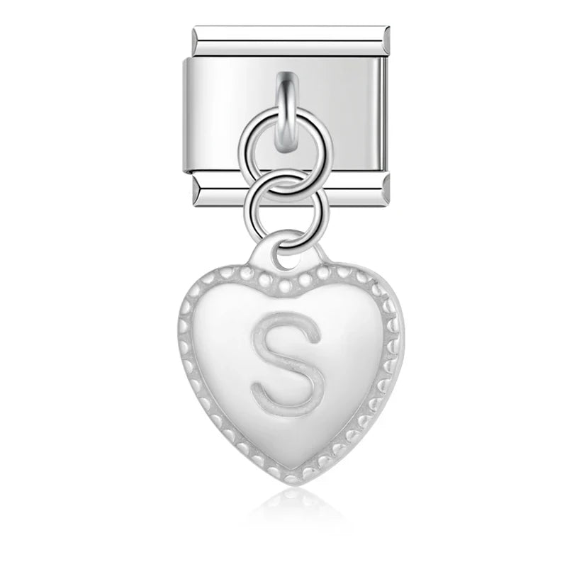 Elegant Heart Letters Dangle Charms